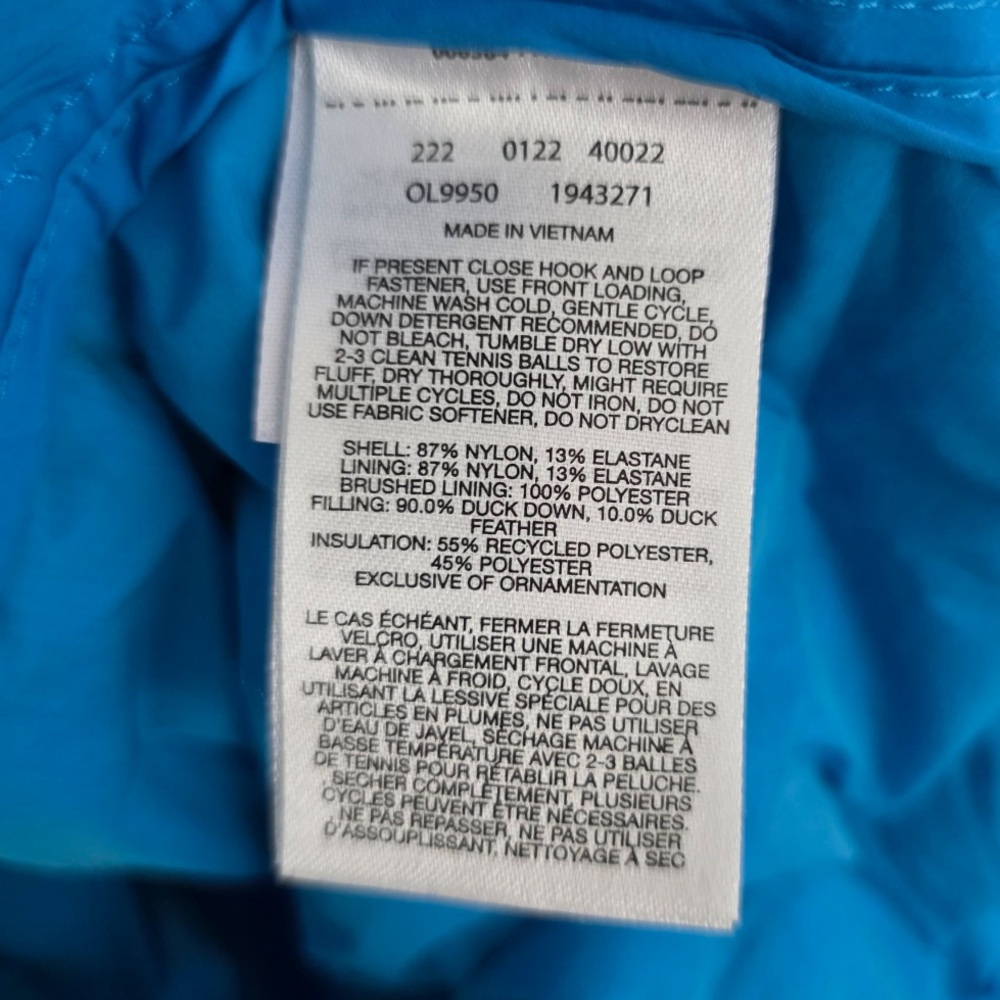 Mountain Hardwear StretchDown Hooded Jacket Women’s Large Blue RDS Down Puffer - Picture 6 of 8